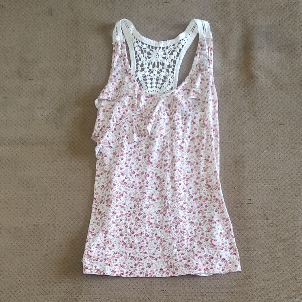 Julie's Closet Pink Floral Lace Top